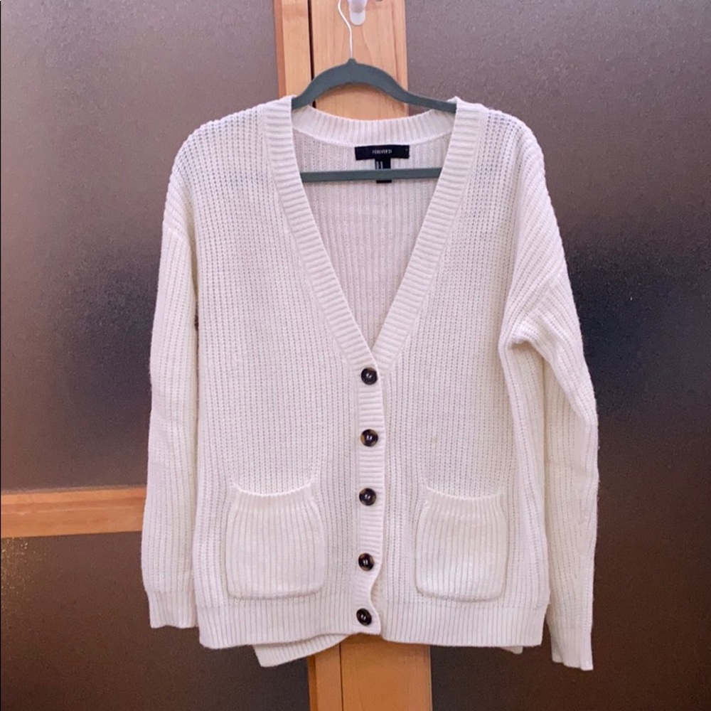 White cardigan